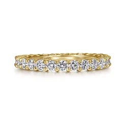 Sale Gabriel & Co. Basque - 14K Yellow Gold Shared Prong Diamond Eternity Band - 1.3 ct
