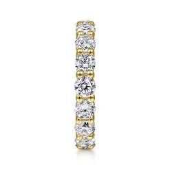 Best Gabriel & Co. Basque - 14K Yellow Gold Shared Prong Diamond Eternity Band - 3.35 ct