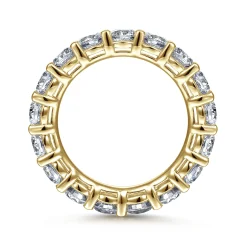 Best Gabriel & Co. Basque - 14K Yellow Gold Shared Prong Diamond Eternity Band - 3.35 ct