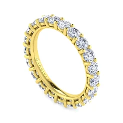 Clearance Gabriel & Co. Basque - 14K Yellow Gold Shared Prong Diamond Eternity Band - 2 ct