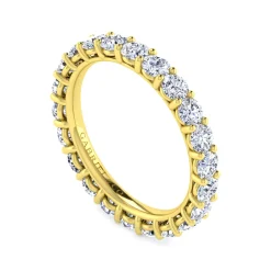 Best Gabriel & Co. Basque - 14K Yellow Gold Shared Prong Diamond Eternity Band - 1.7 ct