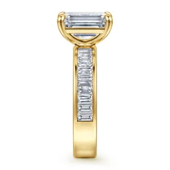 New Gabriel & Co. Bassia - 14K Yellow Gold Emerald Cut Diamond Engagement Ring