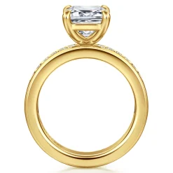 Outlet Gabriel & Co. Bassia - 14K Yellow Gold Emerald Cut Diamond Engagement Ring