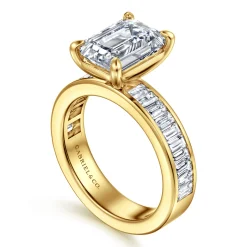 Outlet Gabriel & Co. Bassia - 14K Yellow Gold Emerald Cut Diamond Engagement Ring