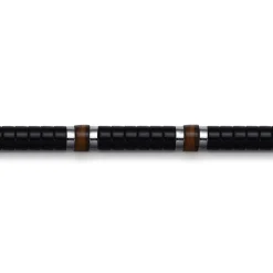 Outlet Gabriel & Co. Beaded Bracelet 925 Sterling Silver Cylinder Onyx and Tiger Eye