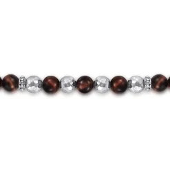 Sale Gabriel & Co. Beaded Bracelet 925 Sterling Silver Tiger Eye 6mm