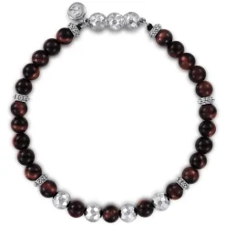 Sale Gabriel & Co. Beaded Bracelet 925 Sterling Silver Tiger Eye 6mm