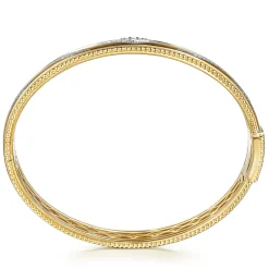 Discount Gabriel & Co. Beaded Closed Bangle Bracelet 14K Yellow Gold Diamond 0.35ct Bujukan
