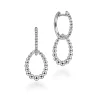 Gabriel & Co. Beaded Huggie Drop Earrings 925 Sterling Silver 13mm