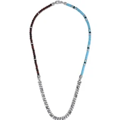 Gabriel & Co. Beaded Wrap Bracelet and Necklace 925 Sterling Silver Turquoise Onyx and Tiger Eye