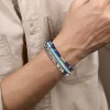 Gabriel & Co. Beaded Wrap Bracelet and Necklace 925 Sterling Silver Turquoise and Lapis