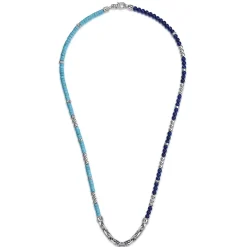 Gabriel & Co. Beaded Wrap Bracelet and Necklace 925 Sterling Silver Turquoise and Lapis