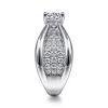 Gabriel & Co. Bebe - 14K White Gold Wide Band Round Diamond Engagement Ring