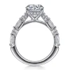 New Gabriel & Co. Belle - 14K White Gold Round Diamond Engagement Ring