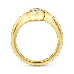 Hot Gabriel & Co. Bellisse - 14K Yellow Gold Bypass Oval Solitaire Diamond Engagement Ring