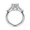 Best Gabriel & Co. Belma - 14K White Gold Emerald Cut Diamond Channel Set Engagement Ring