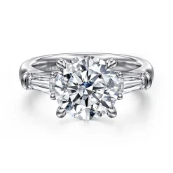 Hot Gabriel & Co. Belma - 14K White Gold Round Diamond Channel Set Engagement Ring