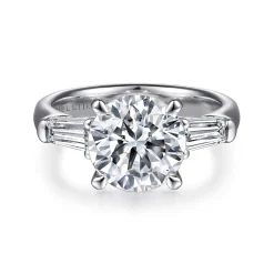 Online Gabriel & Co. Belma - 14K White Gold Round Three Stone Diamond Engagement Ring