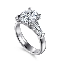 Online Gabriel & Co. Belma - 14K White Gold Round Three Stone Diamond Engagement Ring