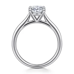 New Gabriel & Co. Bena - 14K White Gold Oval Solitaire Diamond Engagement Ring