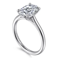 New Gabriel & Co. Bena - 14K White Gold Oval Solitaire Diamond Engagement Ring