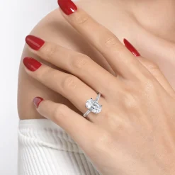Discount Gabriel & Co. Bena - 14K White Gold Oval Solitaire Diamond Engagement Ring
