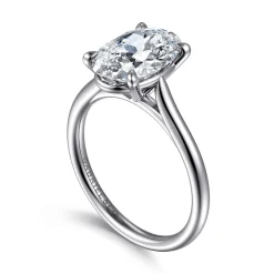 Discount Gabriel & Co. Bena - 14K White Gold Oval Solitaire Diamond Engagement Ring