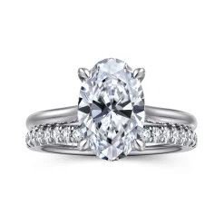 Discount Gabriel & Co. Bena - 14K White Gold Oval Solitaire Diamond Engagement Ring