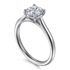Gabriel & Co. Bena - 14K White Gold Round Solitaire Diamond Engagement Ring