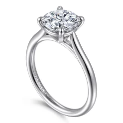 Hot Gabriel & Co. Bena - 14K White Gold Round Solitaire Diamond Engagement Ring