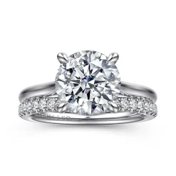Sale Gabriel & Co. Bena - 14K White Gold Round Solitaire Diamond Engagement Ring