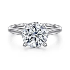 Sale Gabriel & Co. Bena - 14K White Gold Round Solitaire Diamond Engagement Ring