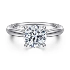 New Gabriel & Co. Bena - 14K White Gold Round Solitaire Diamond Engagement Ring
