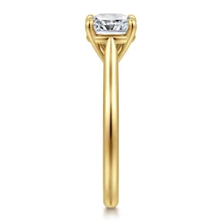 Clearance Gabriel & Co. Bena - 14K Yellow Gold Cushion Cut Solitaire Diamond Engagement Ring