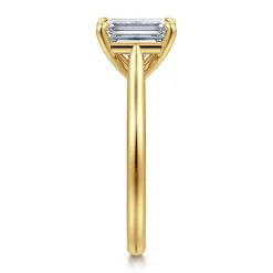 Best Gabriel & Co. Bena - 14K Yellow Gold Emerald Cut Solitaire Diamond Engagement Ring