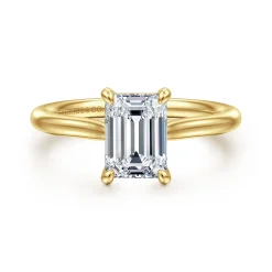 Best Gabriel & Co. Bena - 14K Yellow Gold Emerald Cut Solitaire Diamond Engagement Ring