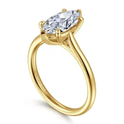 Sale Gabriel & Co. Bena - 14K Yellow Gold Marquise Shape Solitaire Diamond Engagement Ring