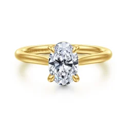 Hot Gabriel & Co. Bena - 14K Yellow Gold Oval Solitaire Diamond Engagement Ring