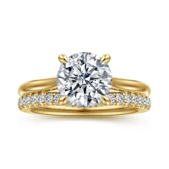 Hot Gabriel & Co. Bena - 14K Yellow Gold Round Solitaire Diamond Engagement Ring