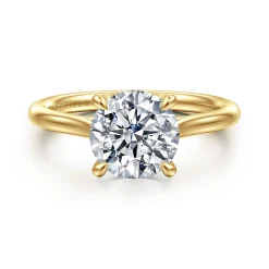 Hot Gabriel & Co. Bena - 14K Yellow Gold Round Solitaire Diamond Engagement Ring
