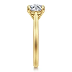 New Gabriel & Co. Bena - 14K Yellow Gold Round Solitaire Diamond Engagement Ring
