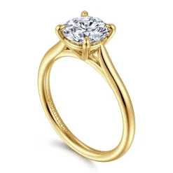 New Gabriel & Co. Bena - 14K Yellow Gold Round Solitaire Diamond Engagement Ring