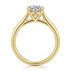 New Gabriel & Co. Bena - 14K Yellow Gold Round Solitaire Diamond Engagement Ring