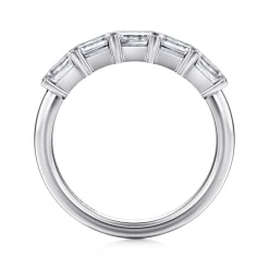 Best Gabriel & Co. Berta - 14K White Gold Emerald Cut Diamond Anniversary Band - 1.25 ct