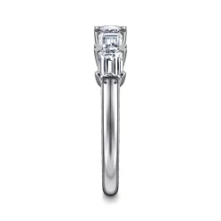 Best Gabriel & Co. Berta - 14K White Gold Emerald Cut Diamond Anniversary Band - 1.25 ct