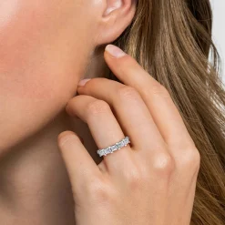 Best Gabriel & Co. Berta - 14K White Gold Emerald Cut Diamond Anniversary Band - 1.25 ct