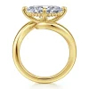 New Gabriel & Co. Bettie - 14K Yellow Gold Bypass Marquise Shape Diamond Engagement Ring
