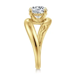 Clearance Gabriel & Co. Bettie - 14K Yellow Gold Bypass Round Diamond Engagement Ring