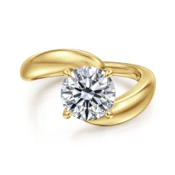 Clearance Gabriel & Co. Bettie - 14K Yellow Gold Bypass Round Diamond Engagement Ring