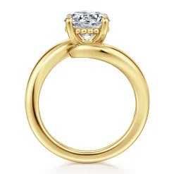 Clearance Gabriel & Co. Bettie - 14K Yellow Gold Bypass Round Diamond Engagement Ring